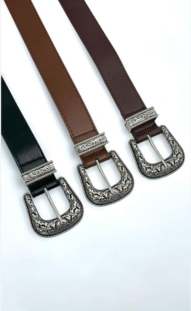 Silver Buckle Belt various Colours