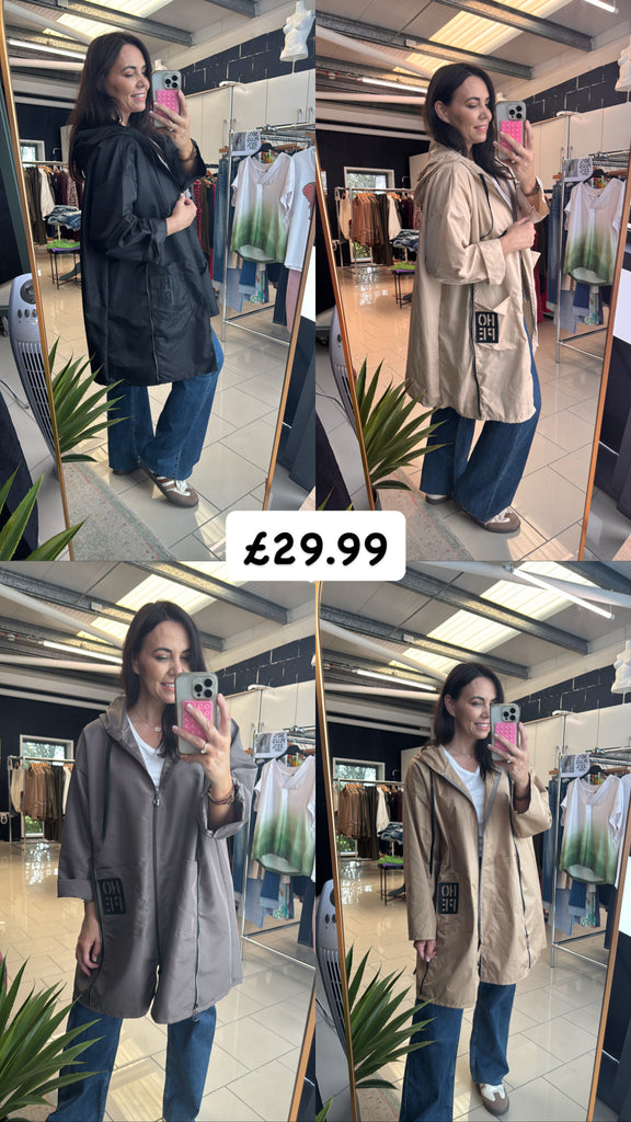 Oversized Hooded Lightweight Rain Mac