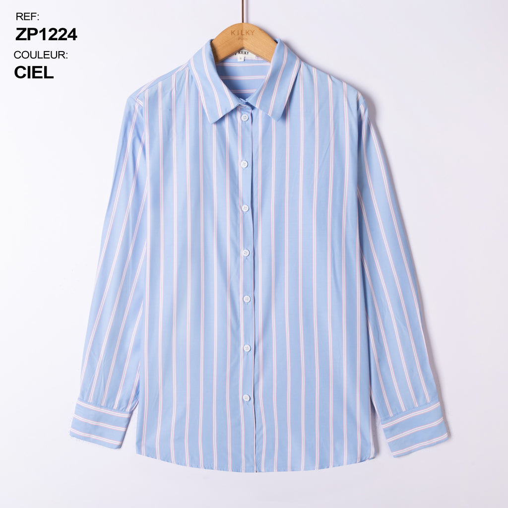 Blue & Rose Striped Shirt