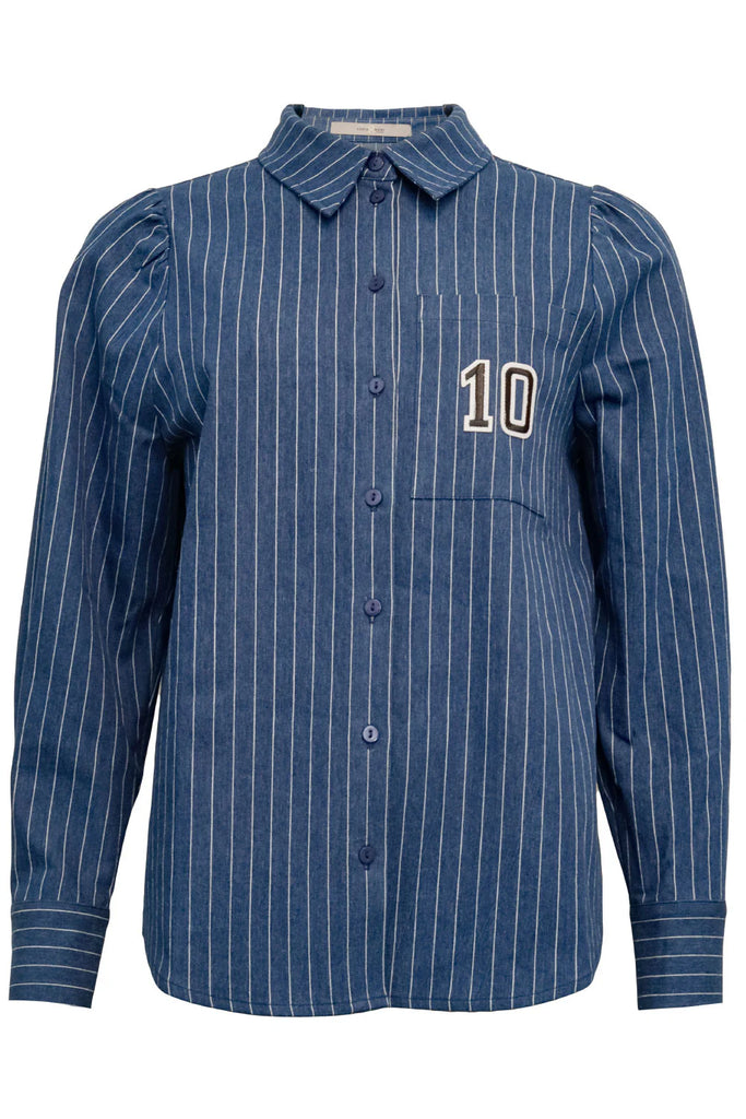 Costa Mani Foxglove Denim Stripe Shirt