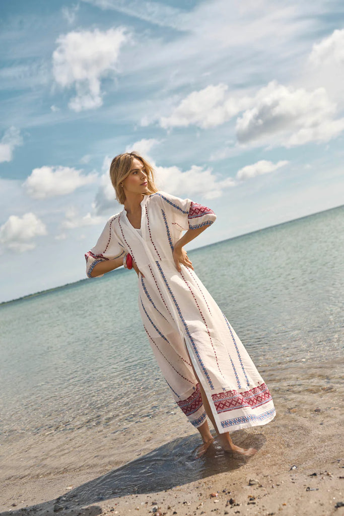 HYACINTH DRESS - RED/BLUE COMBI