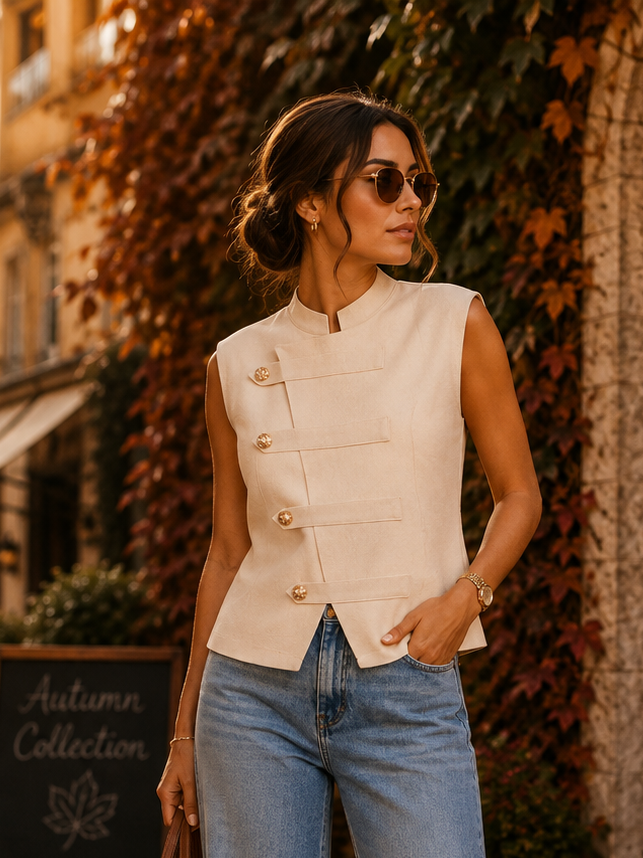 Gold Detail Knit Top