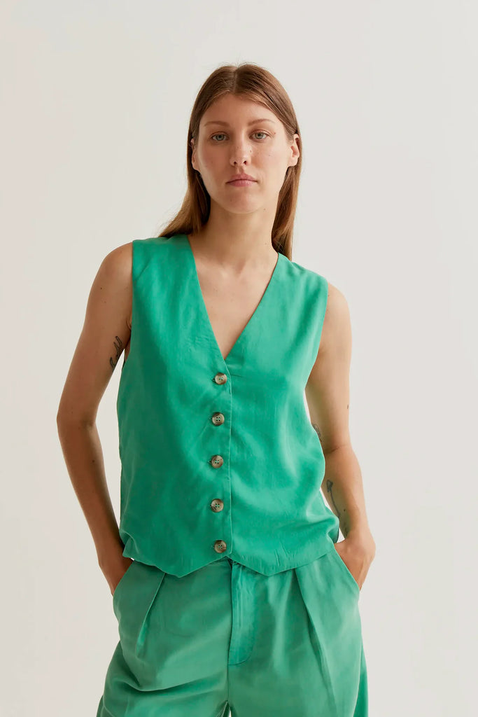 Green Lyocell Waistcoat