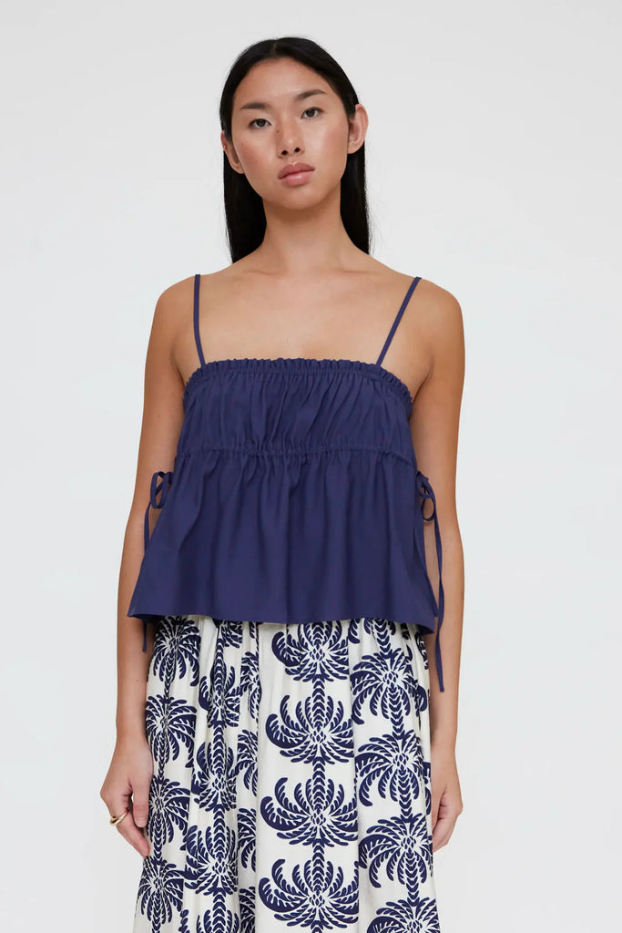 WP Navy Blue Flowy Strappy Top