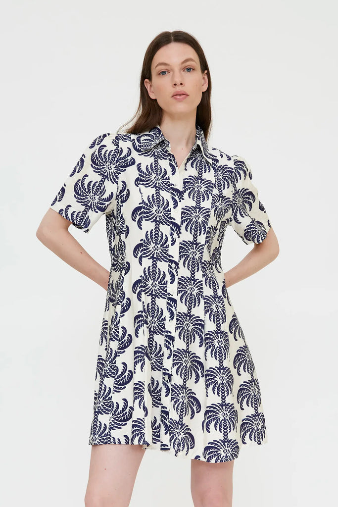 WP Short dress with Palms Spring print