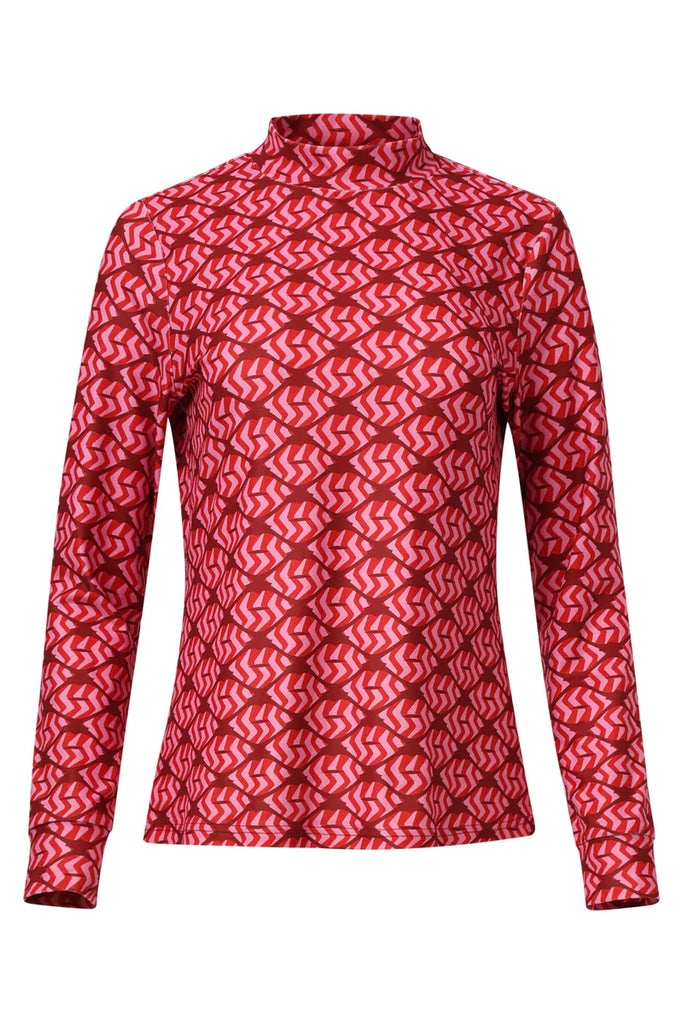 SMASHED LEMON ROSE/RED STRETCH FINE TOP