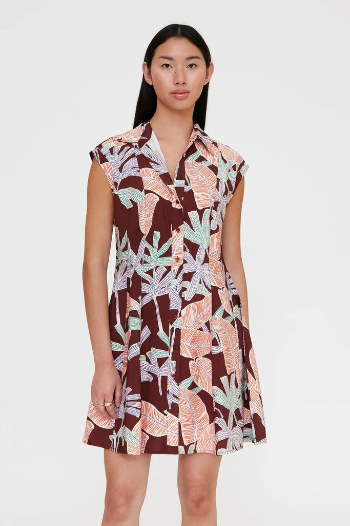 Wild Pony Tropical Print Shirt Dress
