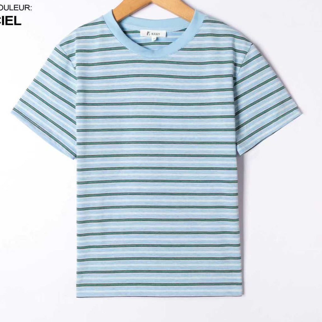 Blue Green Striped Tee