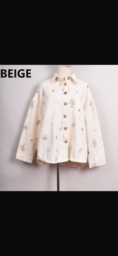 Rose Denim Oversized Shacket