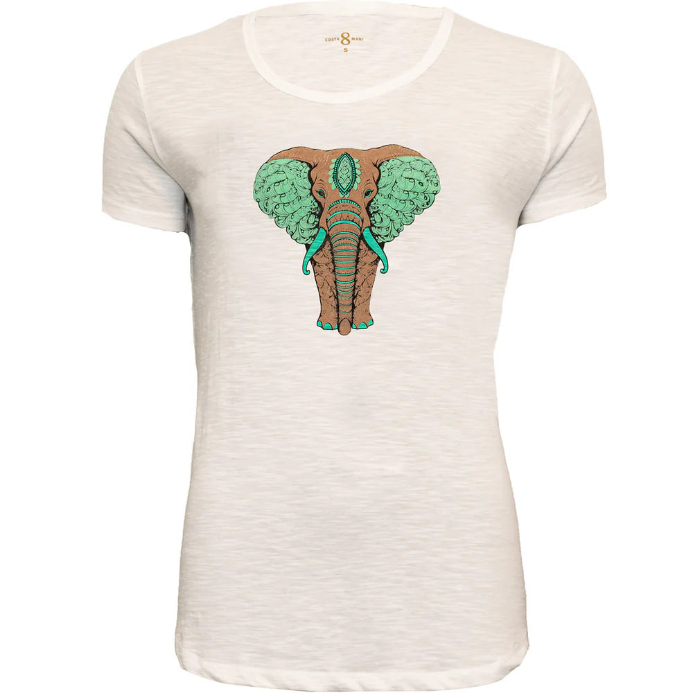 Elephant Tee - Aqua Mix