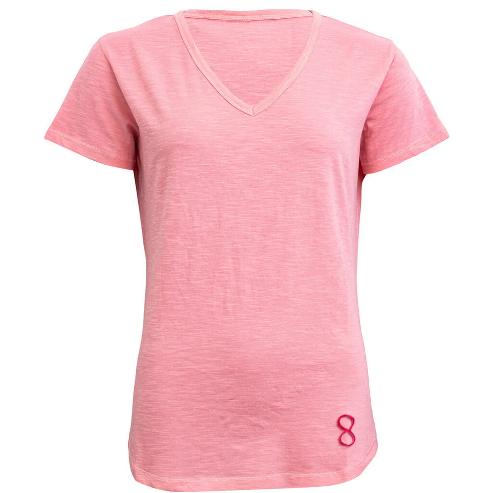 COSTAMANI CANDY PINK LOGO V-NECK TEE