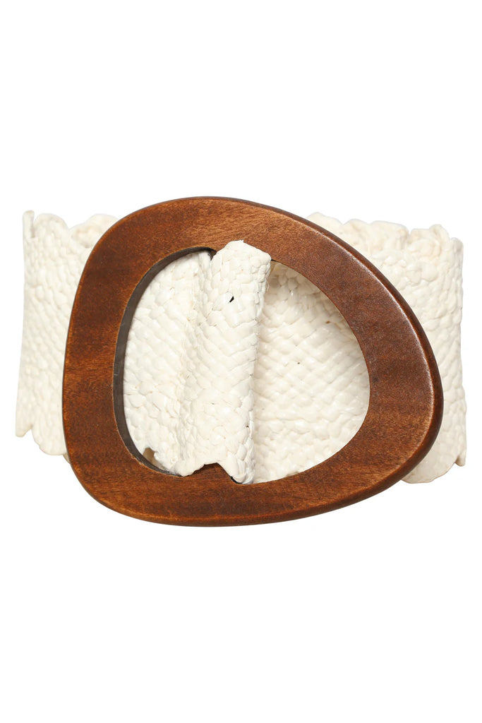 Smashed Lemon Off White Straw Belt