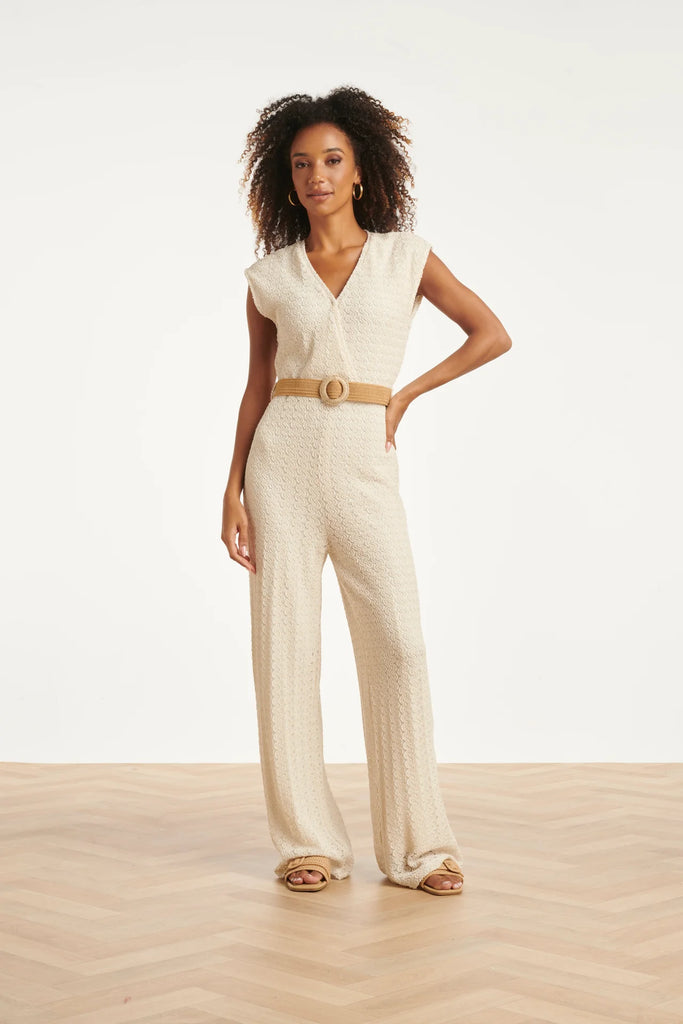 ELASTIC WAIST BELT WITH BRAIDED BUCKLE | DARK SAND