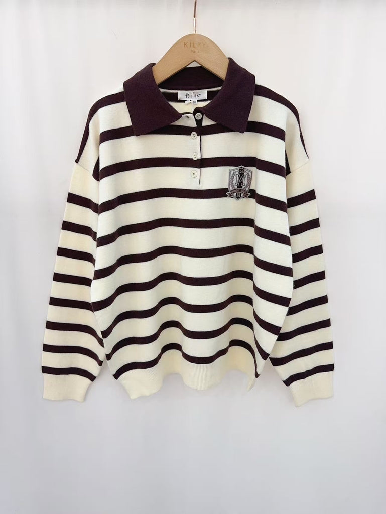 Brown & Cream Crest Rugby Sweatshirt