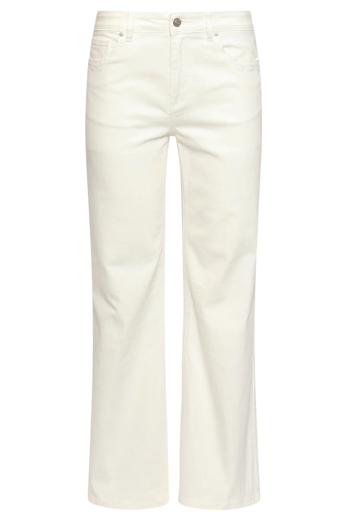 Smashed Lemon Straight Fit White Ecru Jeans