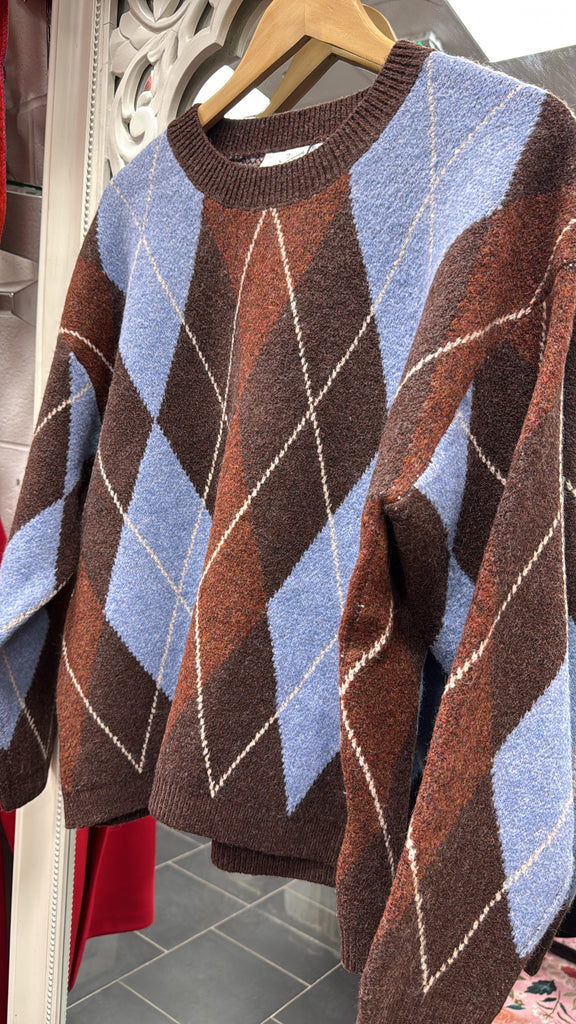 Jude Choco Blue Acrylic Sweater