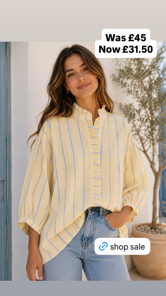 Lemon & Blue Striped Blouse