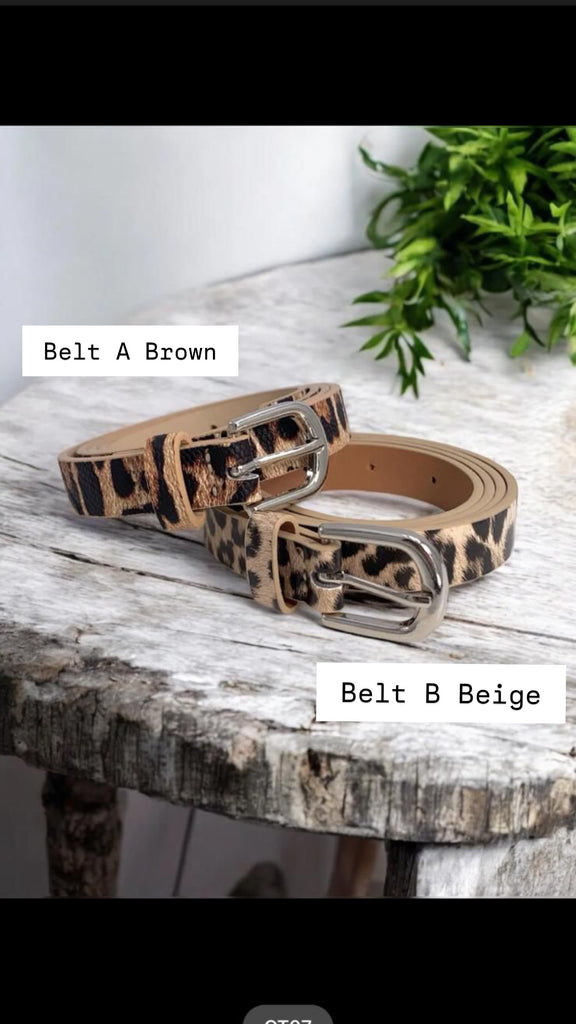 Skinny Animal Print Belt 2 Colorways
