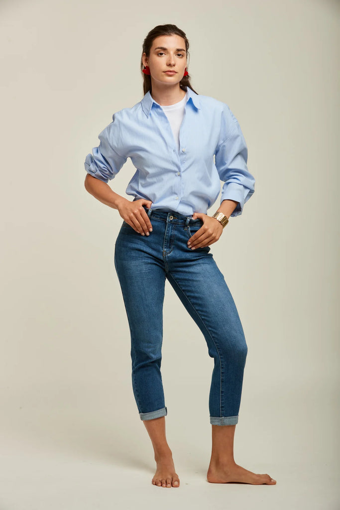 Toxik3 L20029-33# Dark Sara Boyfriend Jeans