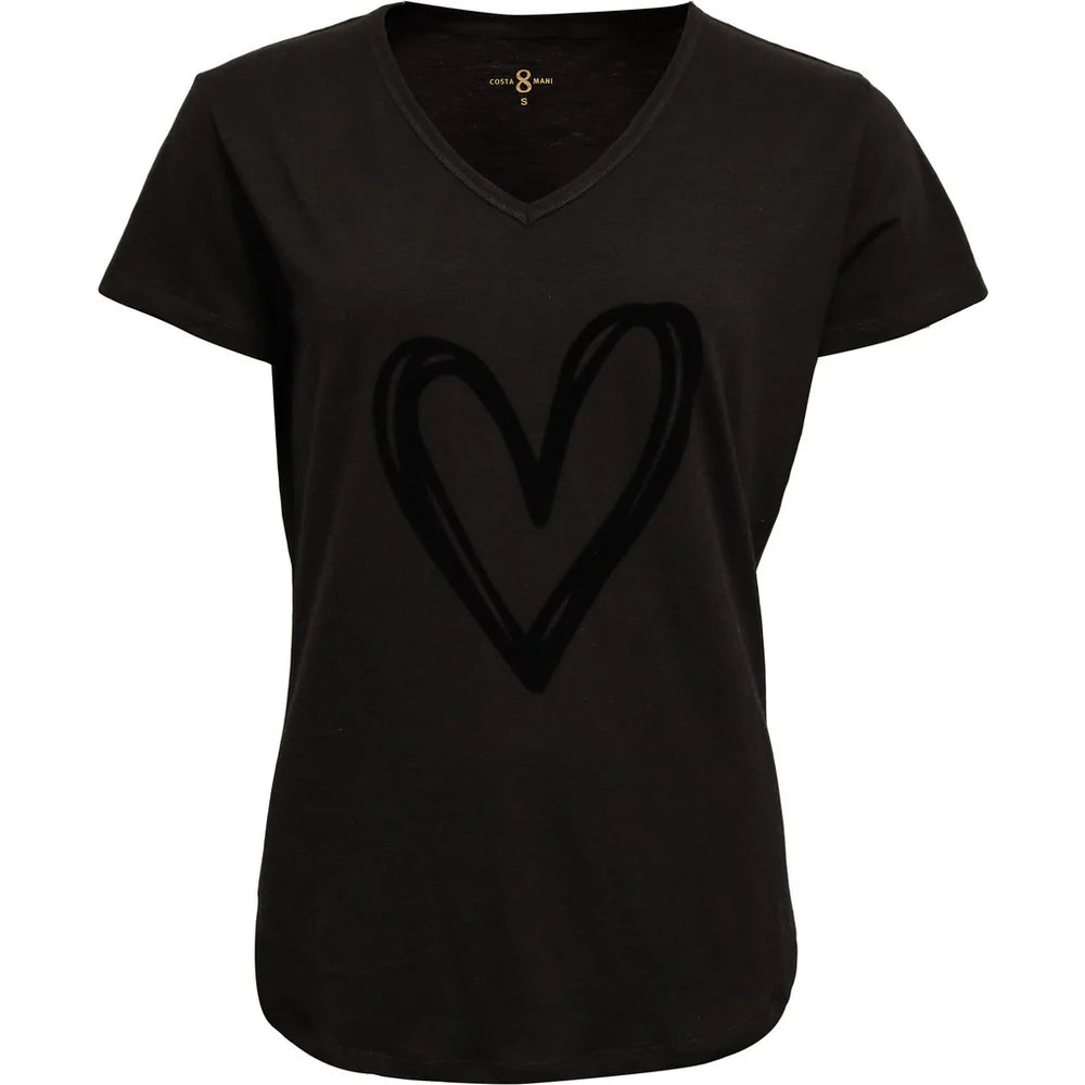 Costamani Heart Tee Black