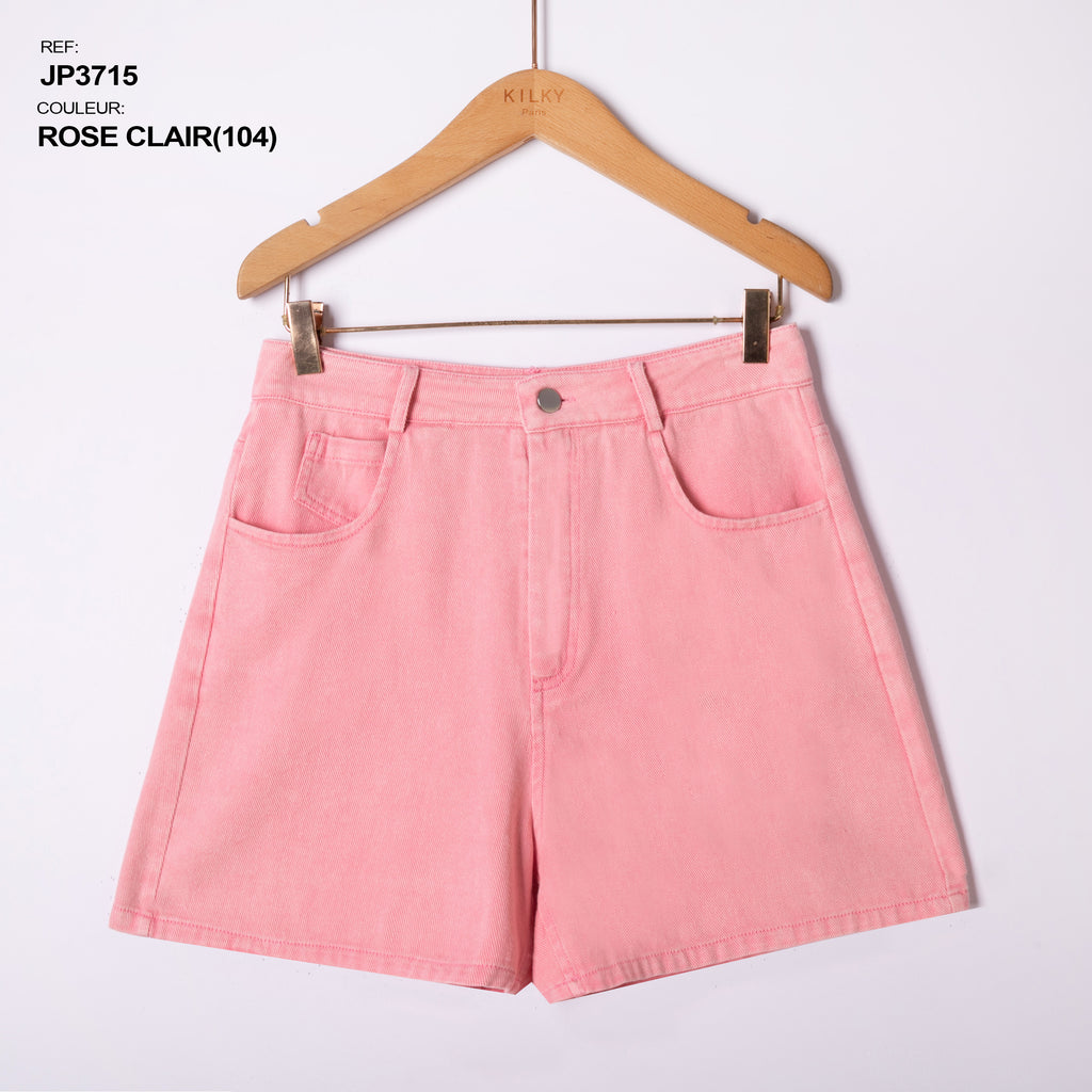 Rose Pink Denim Shorts