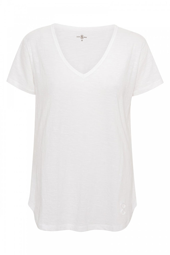 CostaMani White Logo Tee