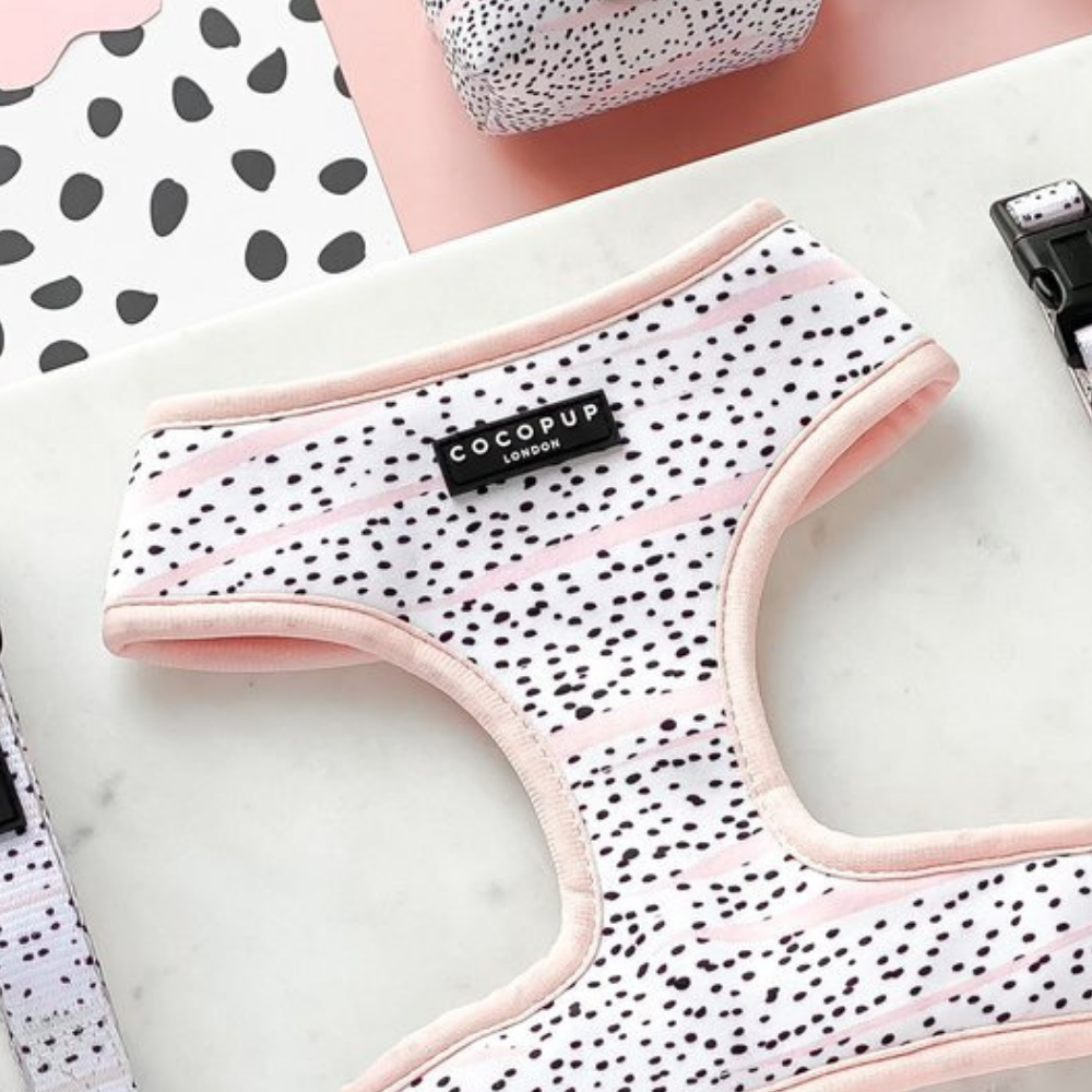 Pink Dalmatian Adjustable Neck Harness: L