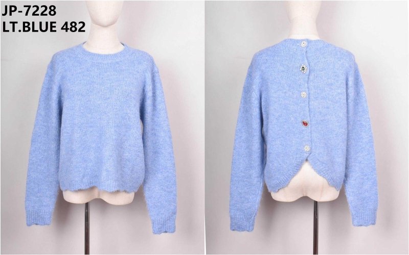 Baby Blue Vintage Button Back Danielle Sweater - AML Boutique NI