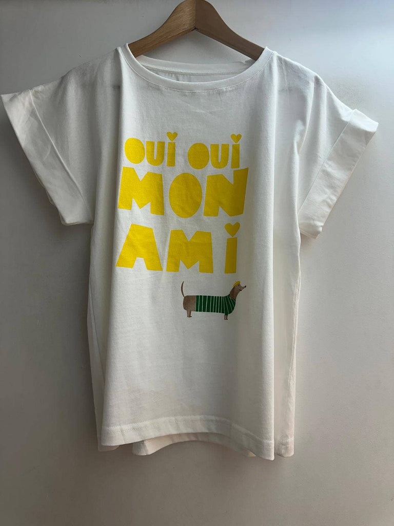 Oui Oui Mon Ami Printed T-shirt one size: Yellow / One size