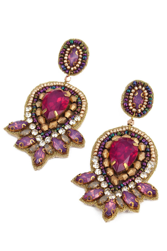 PINK AND GOLD ART DECO EARRINGS