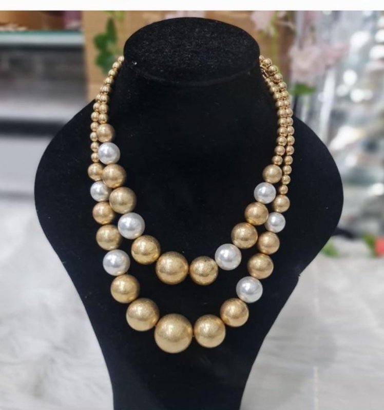 Chunky Two Tone Balls Double Necklace - AML Boutique NI