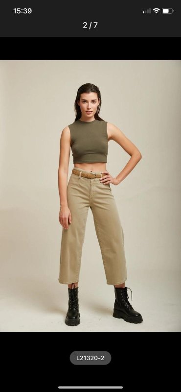 Coming soon 🥳 Toxik Khaki Wide Leg Belted Cropped Jeans - AML Boutique NI
