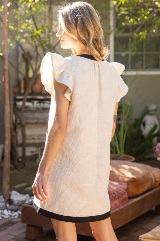 Contrast Cream Ribbon Detailed Tweed Dress £89.99 – AML Boutique NI