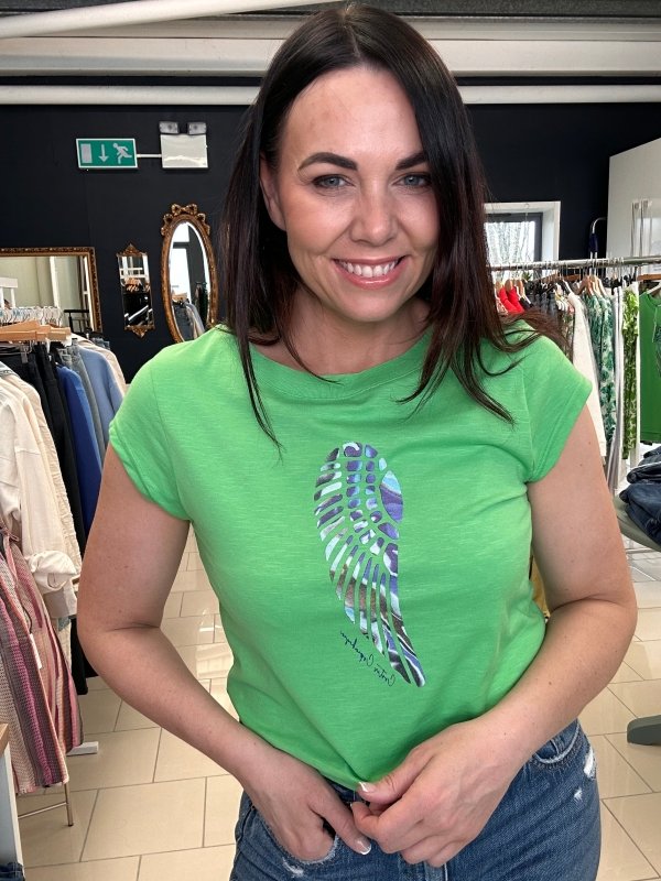 Coster Copenhagen Forest Green Flow Wing Tshirt - AML Boutique NI
