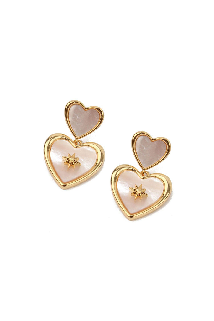 DOUBLE PEARL HEART DROP