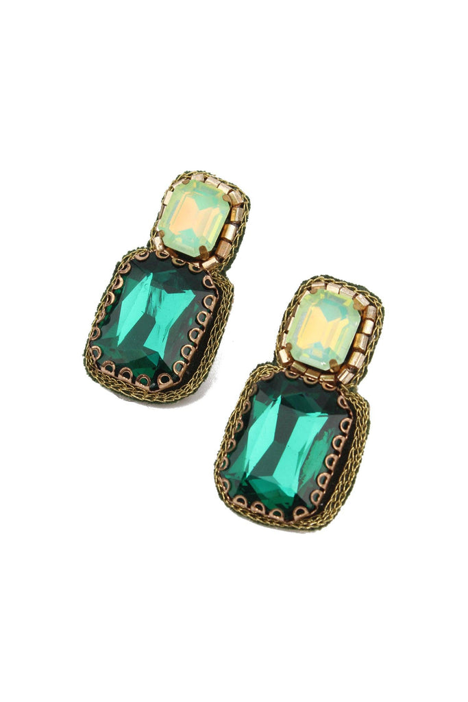GREEN DOUBLE DROP EARRING