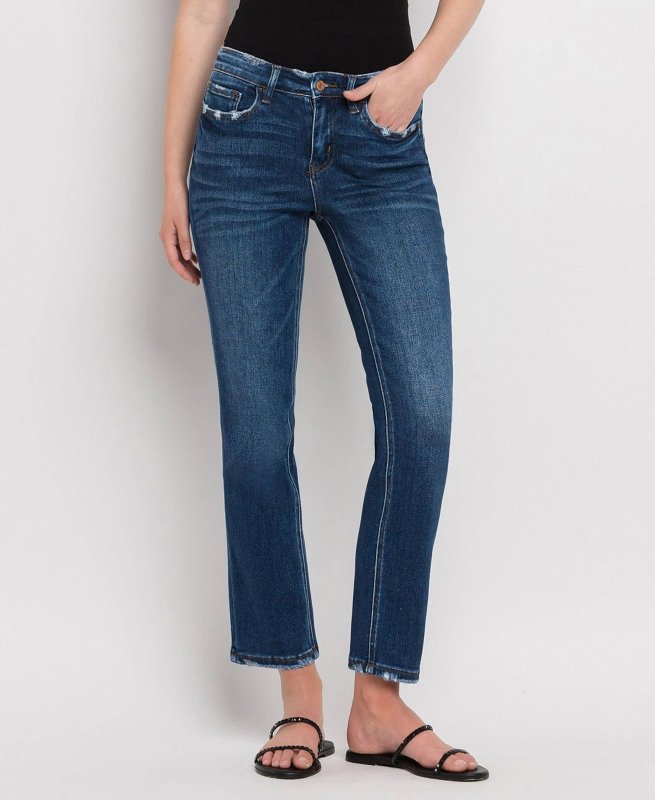 FLYING MONKEY MID RISE ANKLE SLIM STRAIGHT JEANS F4999 - AML Boutique NI