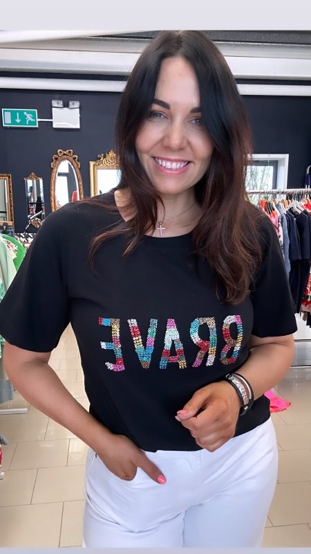 Goa Goa Brave Embellished TShirt - AML Boutique NI