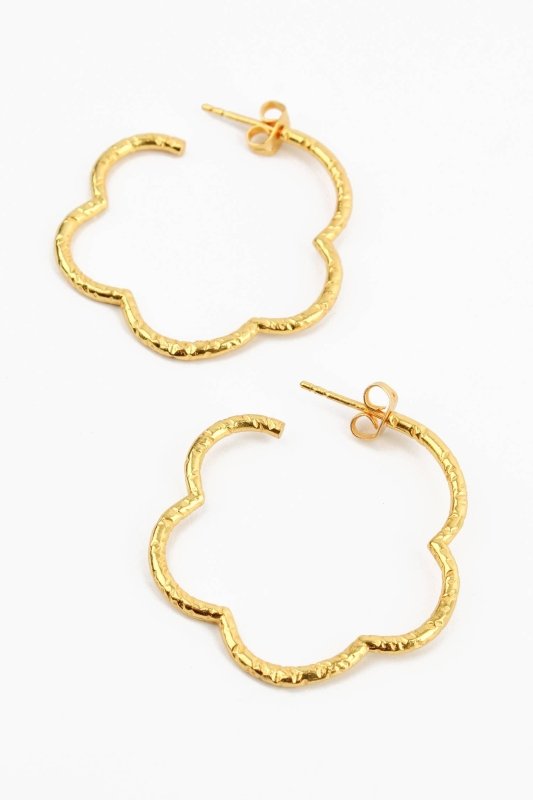 GOLD FLOWER HOOPS - AML Boutique NI