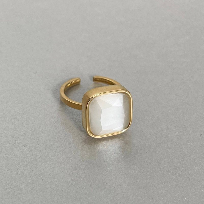 Hestia Luxe 18k Gold Plated White Ring - AML Boutique NI