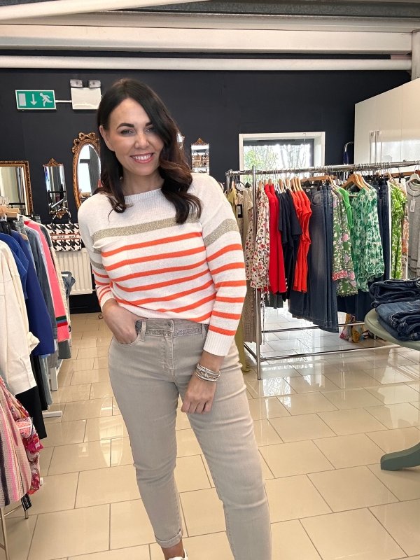 Lola Espeleta Striped Orange Summer Knit - AML Boutique NI