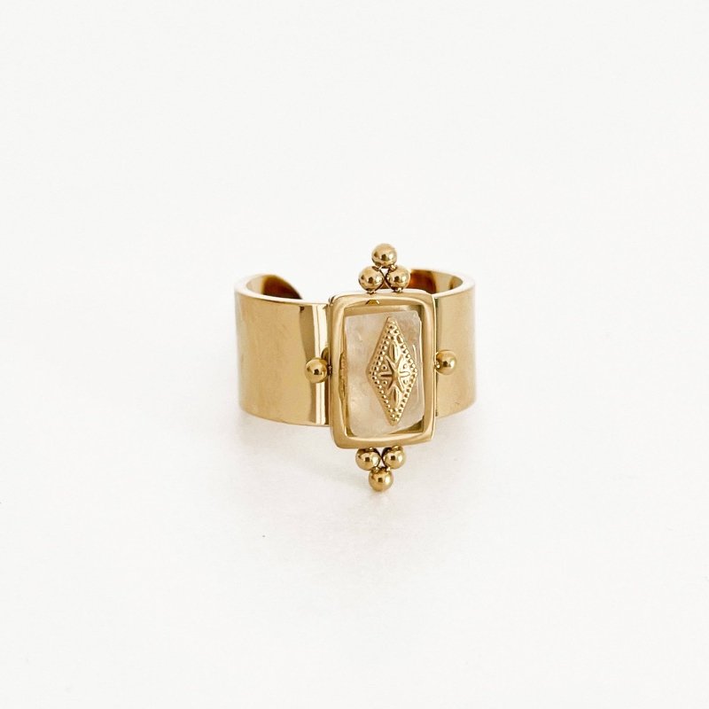 Luna Wide Band Irregular Crystal Ring - AML Boutique NI