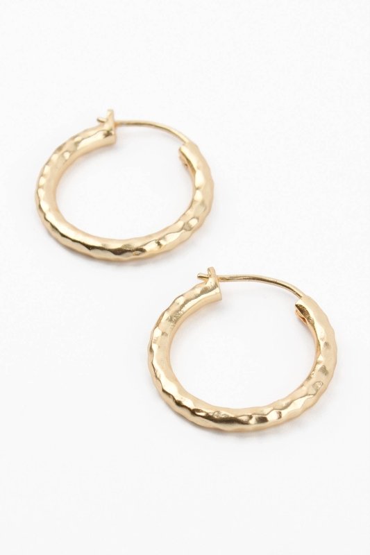 MY DORIS MEDIUM HAMMERED GOLD HOOP - AML Boutique NI