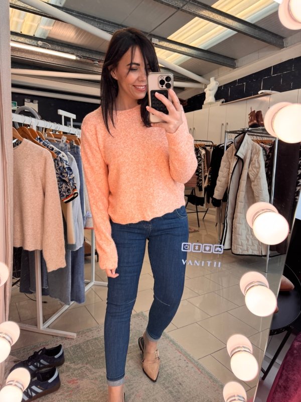 Peach Button Back Sweater - AML Boutique NI