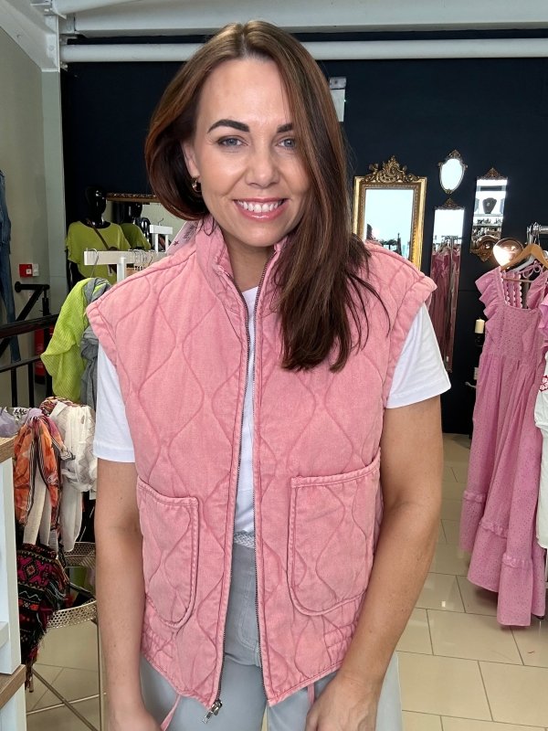 Pink Denim Gilet - AML Boutique NI