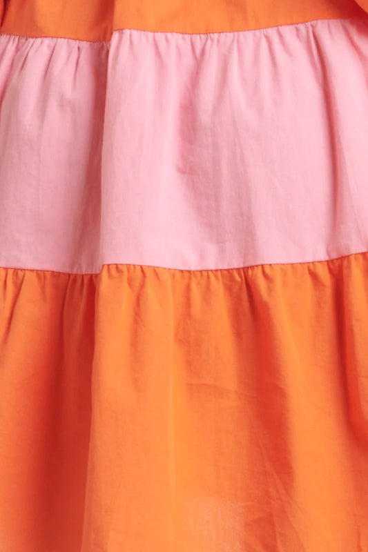 SMASHED LEMON 24113 COLORFUL BLOCK DRESS PINK & ORANGE AML Boutique NI SMASHED LEMON 24113 COLORFUL BLOCK DRESS PINK & ORANGE AML Boutique NI