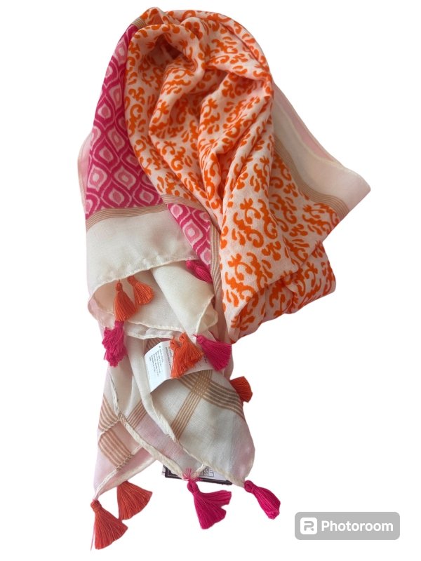 Smashed Lemon Pink Orange Soft Printed Scarf - AML Boutique NI