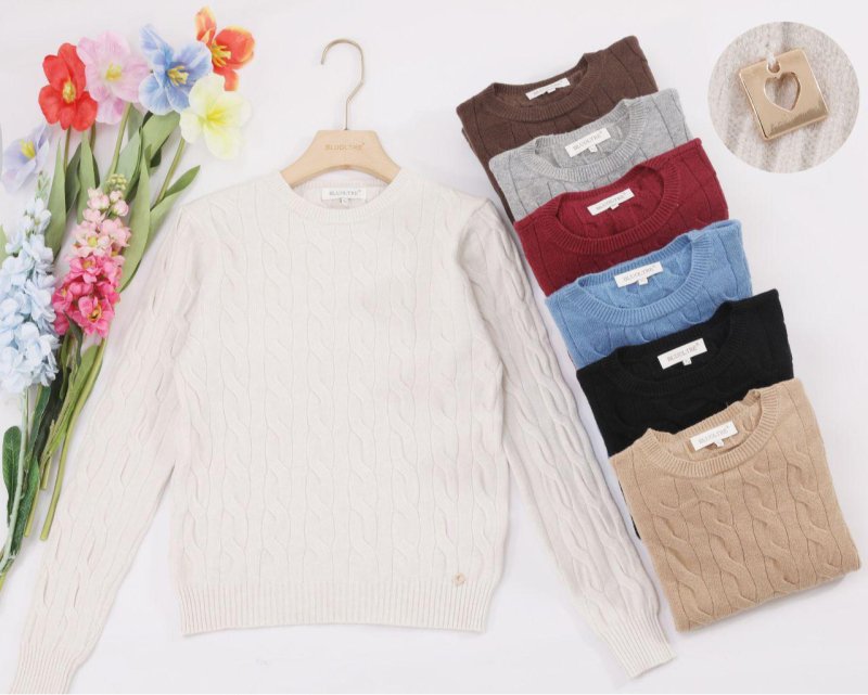 Solid Cable Knit Sweater various Colours - AML Boutique NI