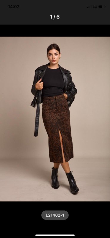 Toxik Chocolate Leopard Midi Skirt with Front Split - AML Boutique NI