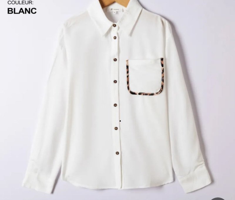 White Leopard Trim Shirt - AML Boutique NI